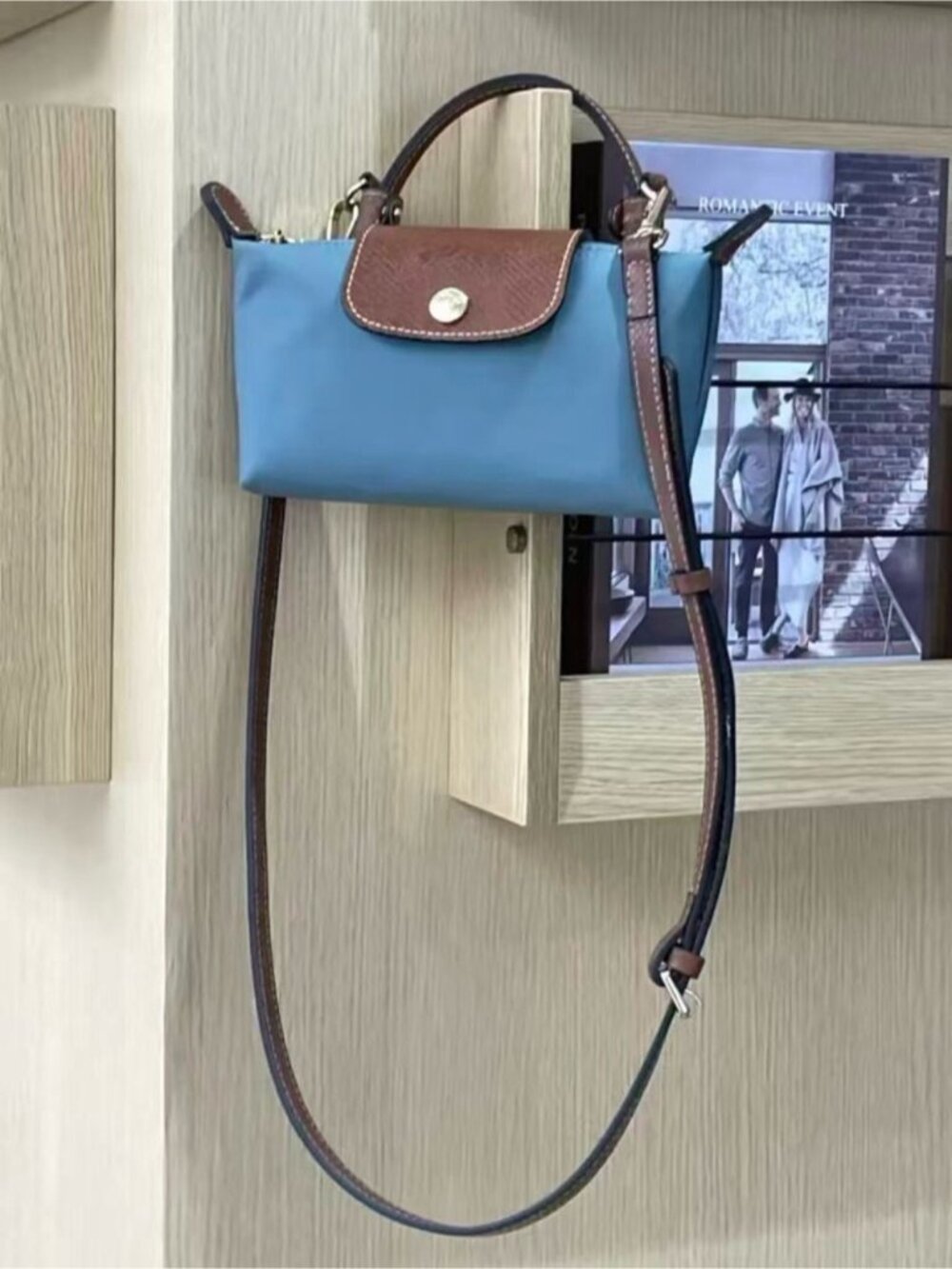 Longchamp  Hand‎ Clutch Pouch Morandi Tone Nylon Cosmetic Bag  with strap
